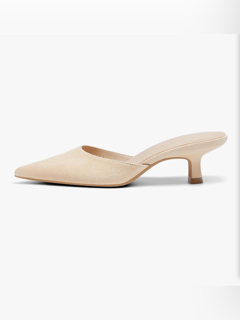 NIB Pointed Toe Beige Suede 2” Kitten Heels-9M